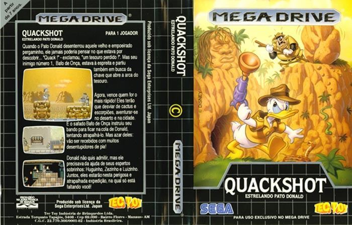 Caixa de Quackshot para o console Mega Drive