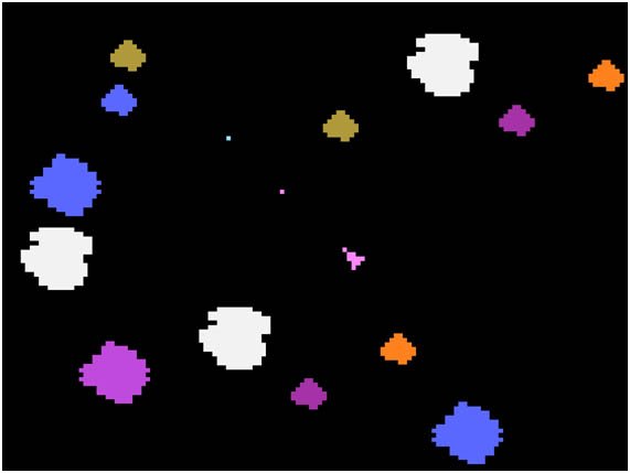 Asteroids em versão para o Atari 2600