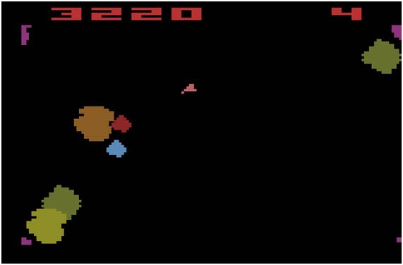 Asteroids em versão para o Atari 2600