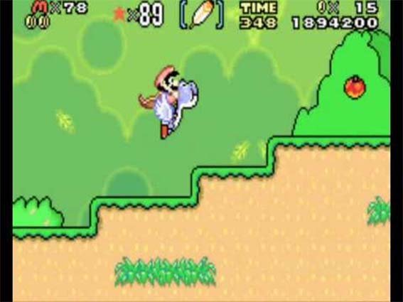 Yoshi voando com Mario