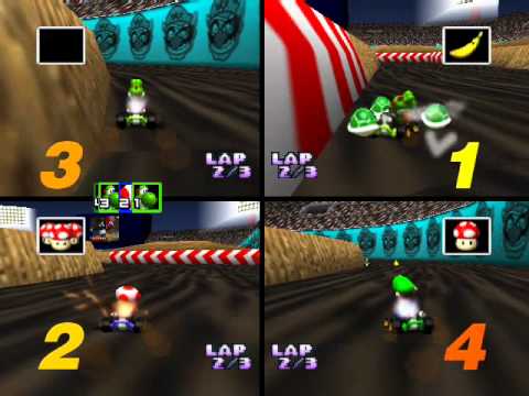 Mario Kart 64 em modo para 4 jogadores